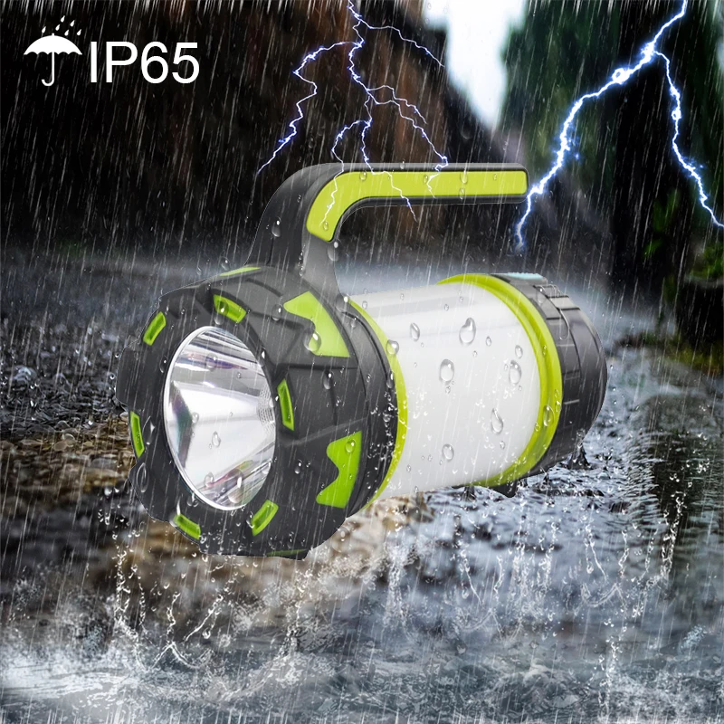 Out Camp Lamp LED Camping Light USB Rechargeable Flashlight Dimmable Spotlight Work Light Waterproof Searchlight Emergency Torch