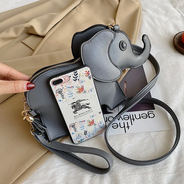 HISUELY New Creative Funny Elephant Shape Shoudler Bag for Women Mini Cartoon Crossbody Bag Phone&Purses Coin Bag Messenger Bag 4