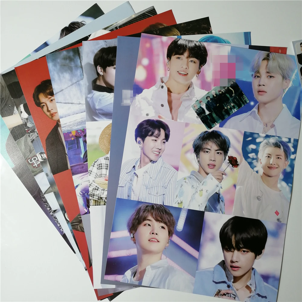 8-42x29cm-Bangtan-Boys-around-Posters-Wall-Stickers-Gift-KPOP-dropshipping-posters-Jung-Kook-V-SUGA (2)