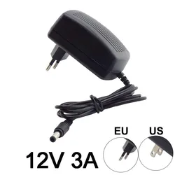 Universal AC to DC Power Adapter 5V - 12V with Multiple Amp Options & US/EU Plug - EU (12V 3A 5.5mmX2.5MM)