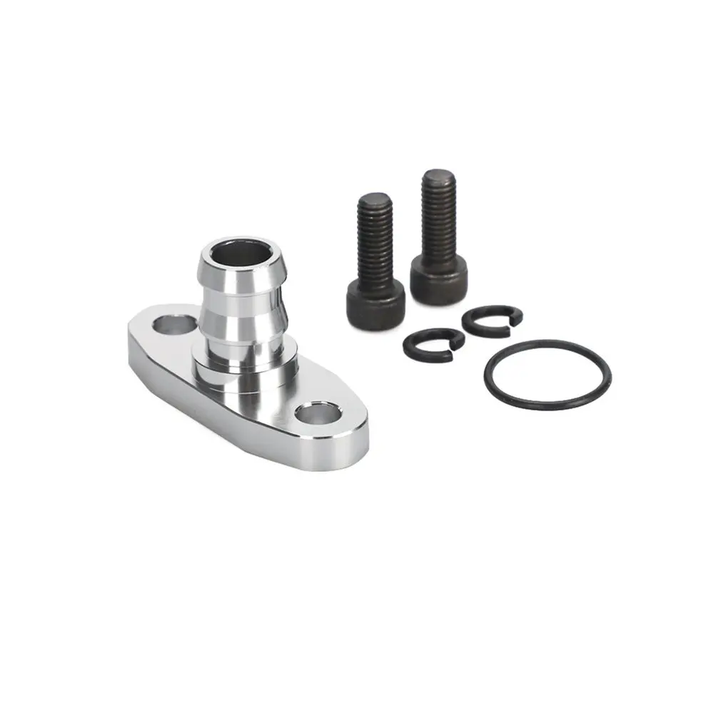 

Aluminum Billet Oil Drain Return Flange Adapter set Turbo Drain Adapter Fitting For T3 T4 T70 T04E Turbocharger