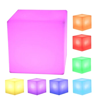 

Remote Control Luminous Cube Stool LED Color-Changing Night Lamp Mood Lighting