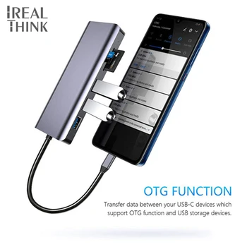 

IREALTHINK USB Type c hub 7 in 1 OTG usb c adapter to 1000Mbps network adapter for Macbook Pro/Air USB C Type C
