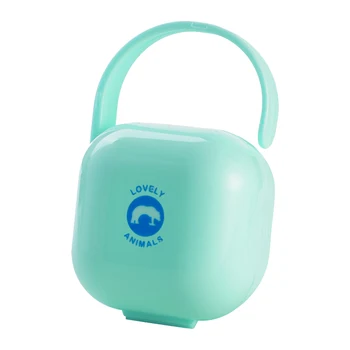 

2pcs Container Square With Handle Storage Soother Dustproof Pacifier Box Odorless Washable Keep Clean Portable For Baby Easy Use