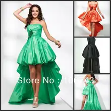 Новинка, прямые продажи,, короткие спереди и Длинные Сзади платья, новые свадебные вечерние платья на заказ, атласные Выпускные платья