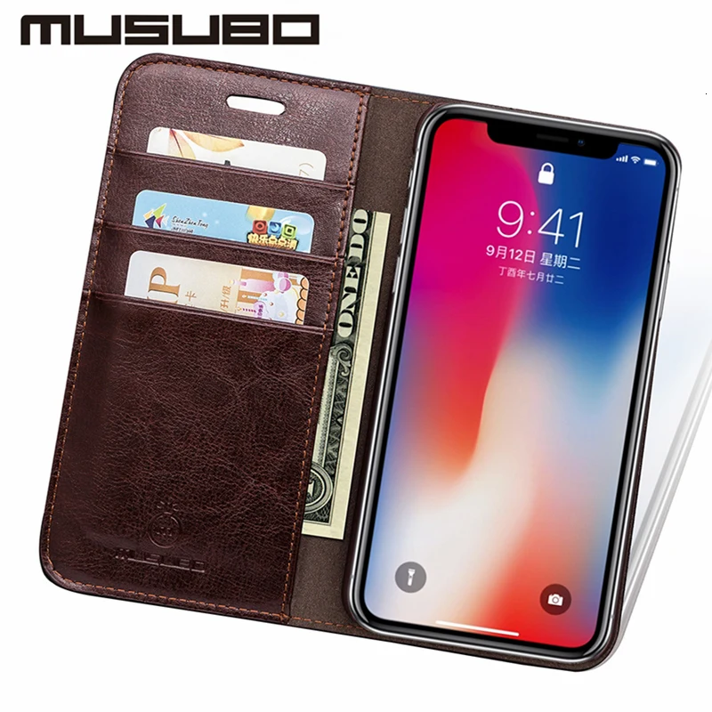 Роскошный Musubo кожаный чехол книжка с застежкой для iphone Xs Max X XR 7 Plus 6plus 6s 5 Флип