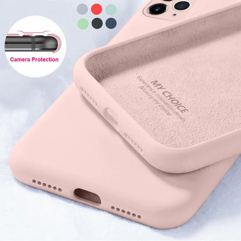 Мягкие чехлы из жидкого силикона ярких цветов для iPhone 11 12 Pro SE 2020 XS Max 6 S 7 8 Plus X XR