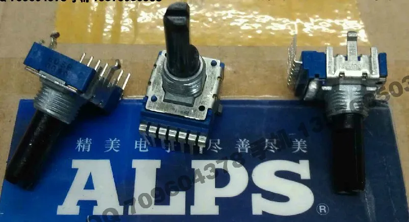 

2PCS/LOT ALPS Alpine type RK14 potentiometer with double center B50K 20MM shaft screw measurement