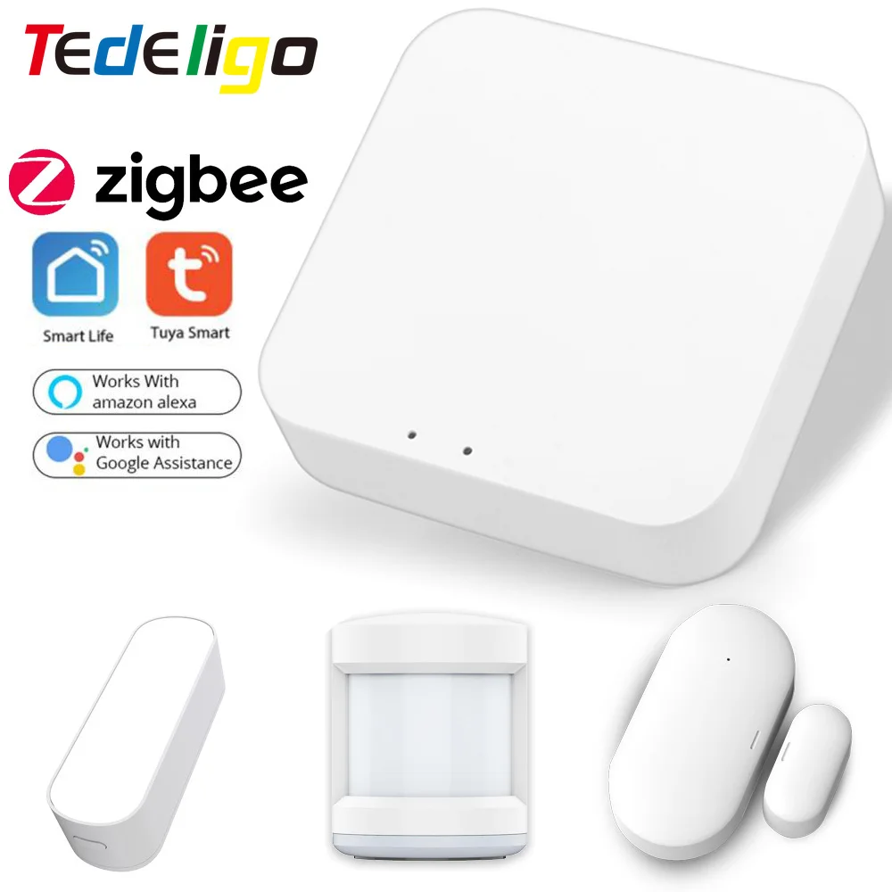 Hub de enlace inteligente Tuya Zigbee para puerta y ventana, Sensor PIR para automatización del hogar, aplicación de vida inteligente, Control remoto por voz, Alexa y Google Home