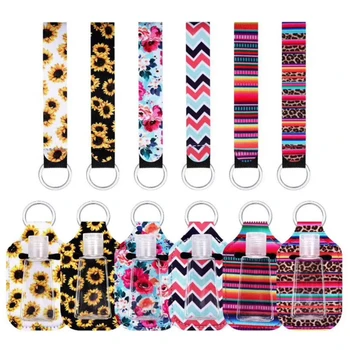 

2020 5 Sets/6 Sets Empty Refillable Flip Cap Bottle And Holder Keychain Wristlet Lanyard Kits Hand Sanitizer Liquid Dispenser