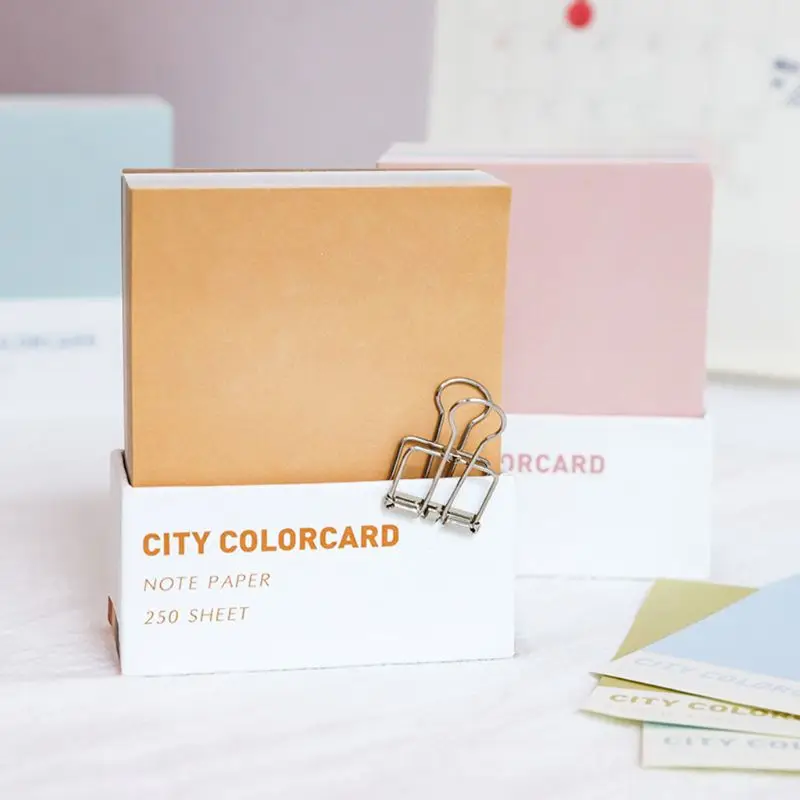 

250 Sheets Pure Color Sticky Notes Memo Pad Planner Sticker Notepad Scrapbooking