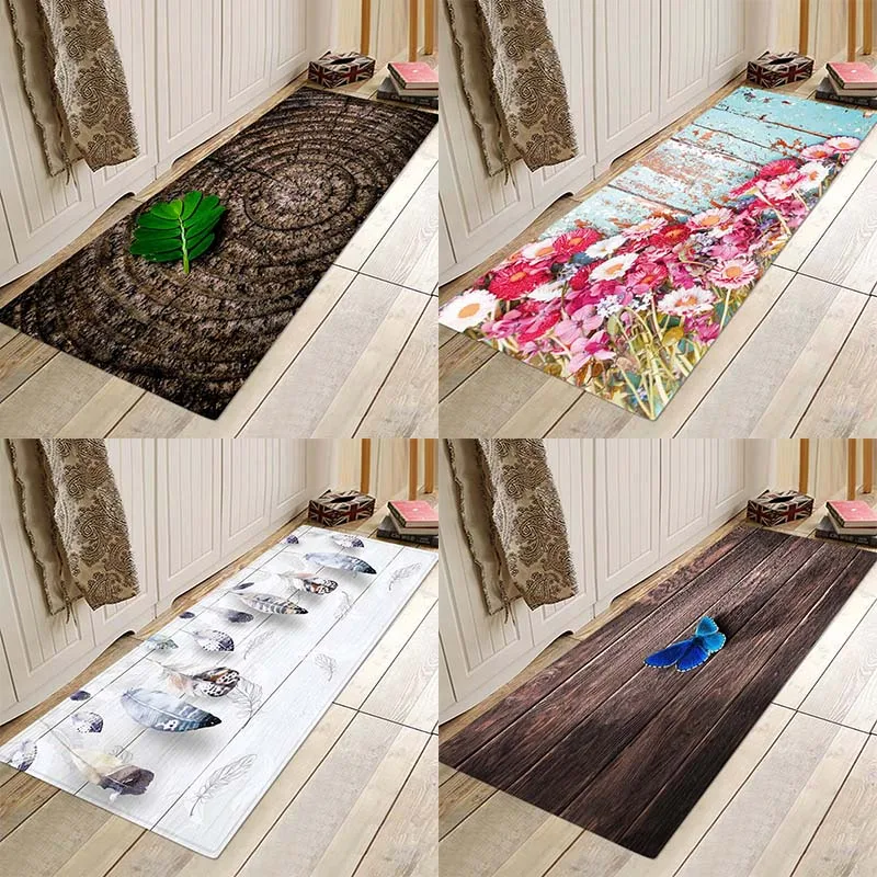 

Flower boards, plant-based prints, flannel, non-slippery, absorbent floor mats.
