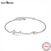 Аутентичные 925 Браслеты стерлингового серебра раскрыть ваше сердце замок с ключом браслеты CZ Кристалл Любовь звено цепи Для женщин друзья ювелирные изделия