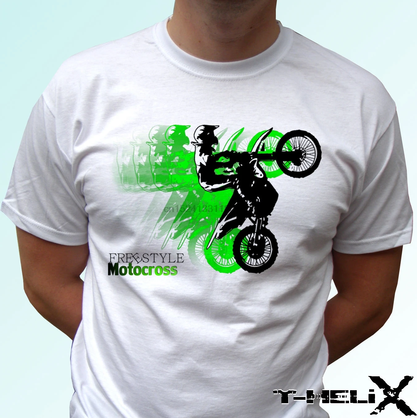 for mens womens kids baby Freestyle Motocross white t shirt top sport design