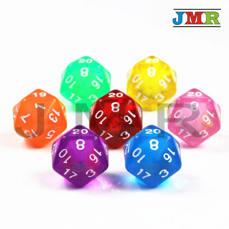10 шт. игральные кости TRPG D20 DnD 20 кубики 7 цветов для настольных игр Dnd ролевых