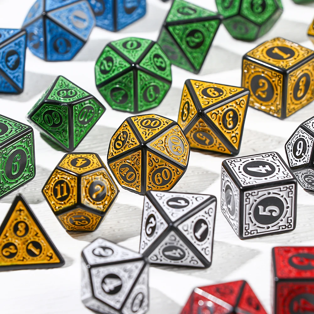 7-Die Multi-Sided Dice Set For TRPG DND Board Card Game