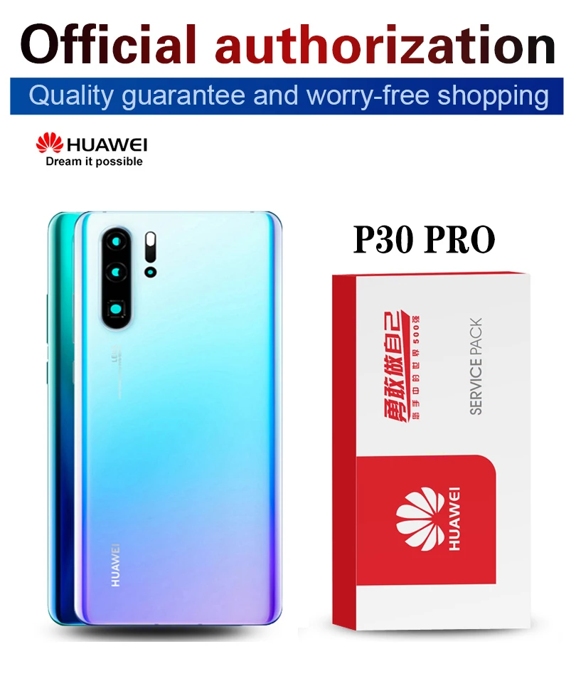 Задний корпус Замена для huawei P30 Pro задняя крышка батарея стекло с объективом камеры клейкая наклейка