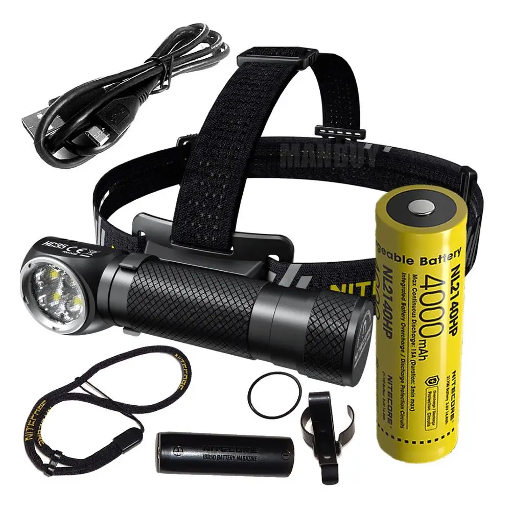 

Nitecore HC35 Headlight CREE XP-G3 S3 2700 LM LED Headlamp Rechargeable Flashlight with Battery Magnetic Tail Cap for Camping