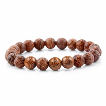 Hot Men Bracelet Wooden Beads Cross 7 Chakra Healing Balance Onyx Bracelets&Bangles Owl Prayer Reiki Buddha Women Jewelry Homme