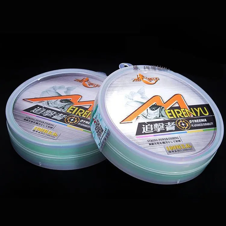 

Weihai Mermaid Fishing Gear 100 M Eight Series Five-color Dyneema Ultra-strength Wear-Resistant PE Road Sea Fishing Line