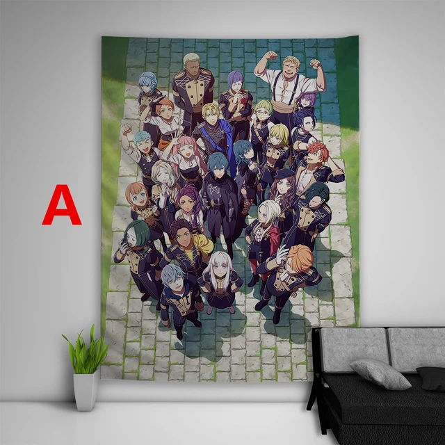 Emblema De Fuego Tres Casas Tapiz Arte Pared Colgante Sofa Cama