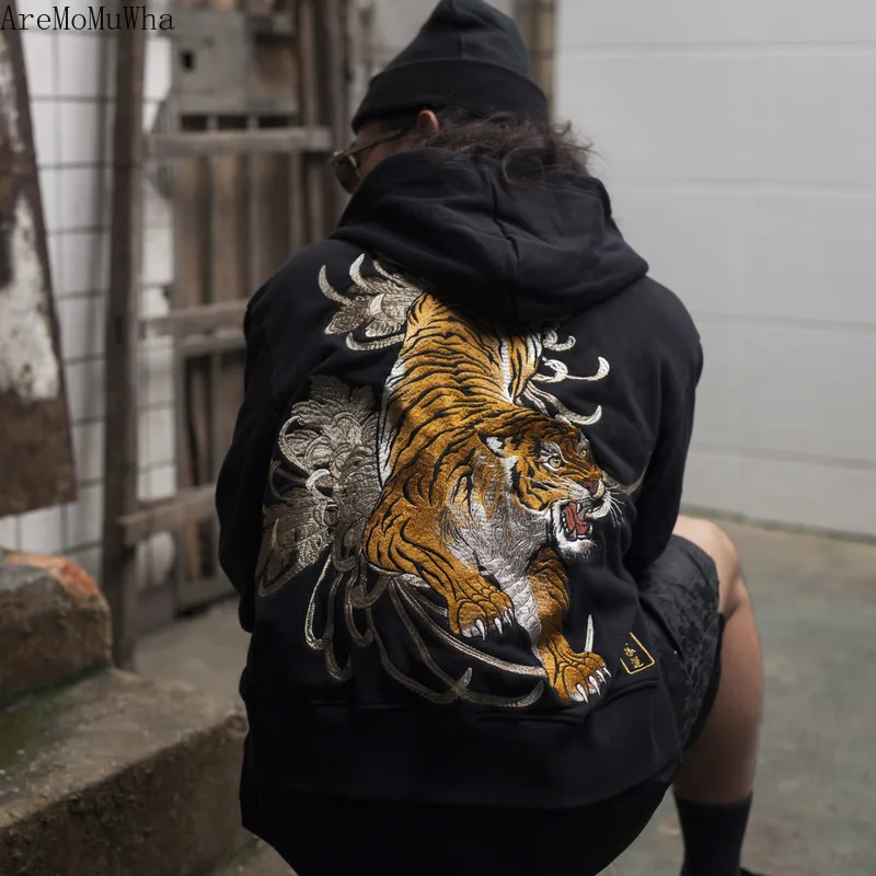 Original Juling Bamboo Forest Tiger Embroidered Men's Hooded Plush Warm  Sweatshirt Chinese Style Streetwear Man Hoodies - Hoodies u0026 Sweatshirts -  AliExpress