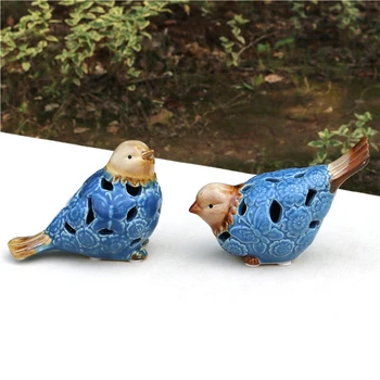 

HAND PAINTED PORCELAIN COUPLE BIRD FIGURINE CUTOUT CERAMIC BIRDIE LOVERS MINIATURE DECOR GIFT CRAFT TRINKET ORNAMENT ACCESSORIES