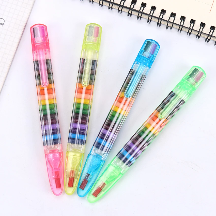 6 Pcs/lot Crayon Creative Building Blocks Crayon Cute Kawaii Graffiti Pens  For Painting Korean Stationery Student for kids - AliExpress