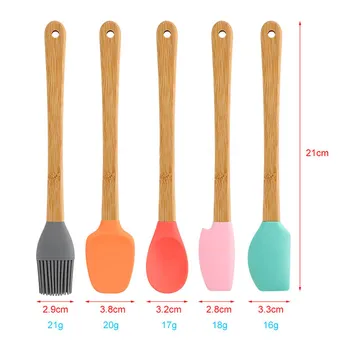 5Pcs Multicolour Bamboo Cookie Pastry Scraper Baking Tools