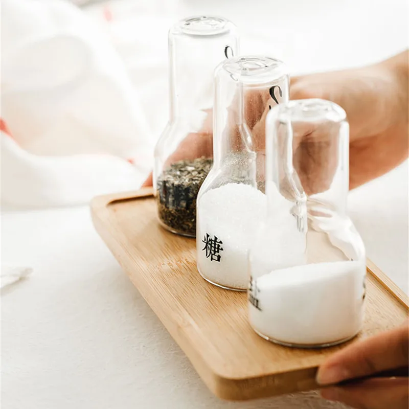 3 шт./компл. прозрачный Стекло контейнеры для приправ Многофункциональный Соль конфеты Качество Стекло контейнеры для Еда домашняя кухонная для хранения контейнеров