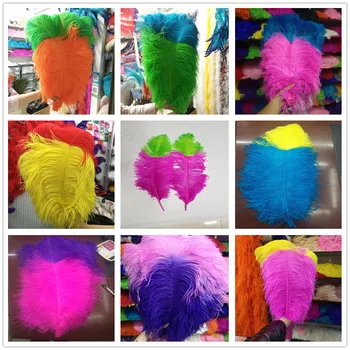 

14 Color 50pcs Natural "Thick Stem" Male Ostrich Feathers 50-55 CM/20-22 Inch Plumes Party Home Wedding Craft Making Decoration