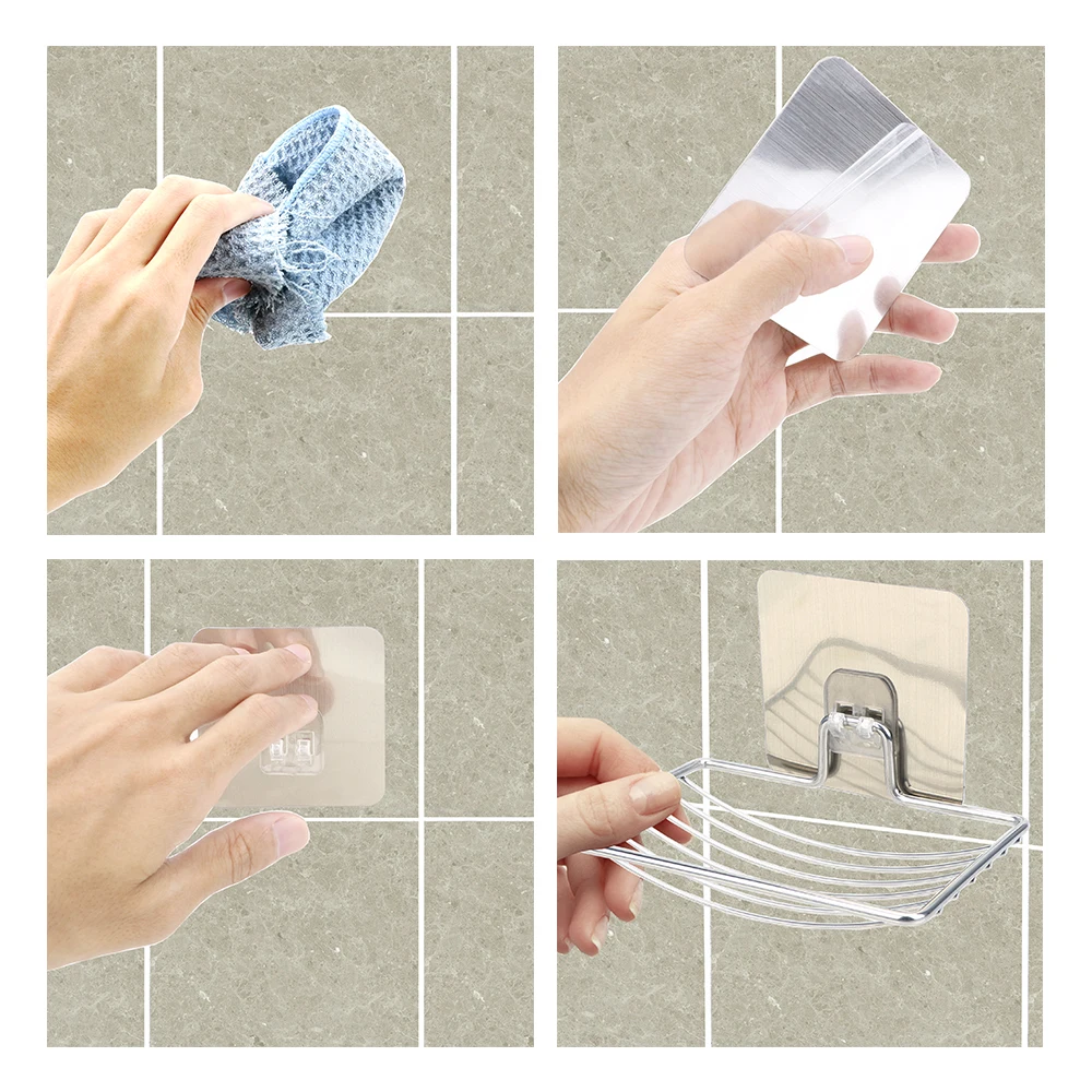 Bathroom Tray Wall Storage Rack Holder Soap Dish Rack Soap Holder Shower Soap Tray Stainless Steel Self Adhesive