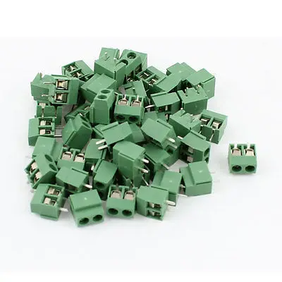 

50pcs 2 Position 5.0mm Pitch Male Plug PCB Screw Terminal Block
