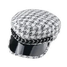 Детская модная шапка черно-белая шапка художника родитель-ребенок женский искусство Восьмиугольные шляпы винтажная зимняя шапка# N5