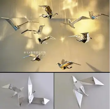 

Flying bird paper crane aerial ornaments shopping mall atrium sales office hotel lobby clothing shop decoration chandelier