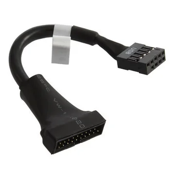 

Housing Motherboard Front Panel Expansion Male To Female USB 2.0 9 Pin Universal Extension Cable Black For PC Computer Converter