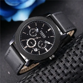 

FOSSIL Mens Watches Brand Quartz Wrist Watch for Men Chronograph Watch with Leather Strap relojes hombre
