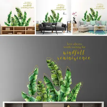 

1 Pcs 60*90 CM PVC Banana Leaf Green Plant Furniture Sticker Wall Glass O8X7