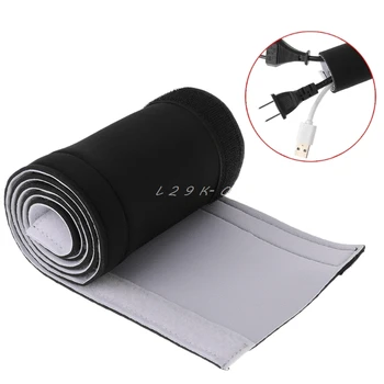 

Cable Management Sleeve Flexible Neoprene Wrap Wire Cord Hider Cover Organizer