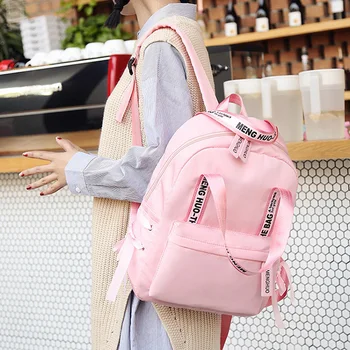 

Fashion Girl Zipper Backpack Large Capacity Backpack Women School Bags for Teenagers Female Nylon Travel Bags Bowknot Backpack