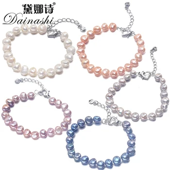Dainashi 2020 New fashion charm bracelet for women top quality 8-9mm 100% natural freshwater pearl bracelet 16cm-20cm