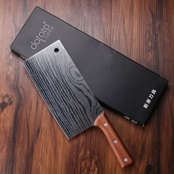 

SHUOJI Stainless Steel Kitchen Knife Laser Damascus Pattern 4Cr13 Chef Knives Vegetable Meat Chopper Cleaver Cooking Accessories