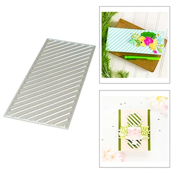 

2020 Hot Diagonal Rectangle Stripe Frame Background Decorative Metal Cutting Dies Foil and Scrapbooking For Card Making no stamp