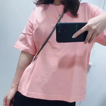 

Women T-shirt Letter print T-shirt cotton casual wild Tee multicolor