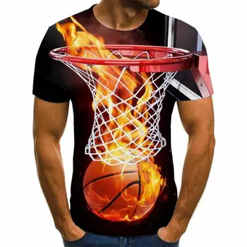 

2020 New Arrival Funny 3d T Shirt Summer Hipster Short Sleeve Tee Tops Men/Women flame Basketball T-Shirts Homme