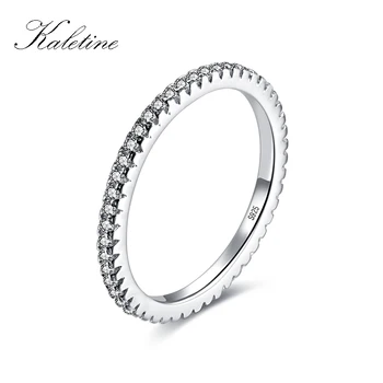 

KALETINE Luxury 925 Sterling Silver Rings For Women Men Clear CZ Engagement Wedding Jewelry 2019 Gift allied Express KLTR031