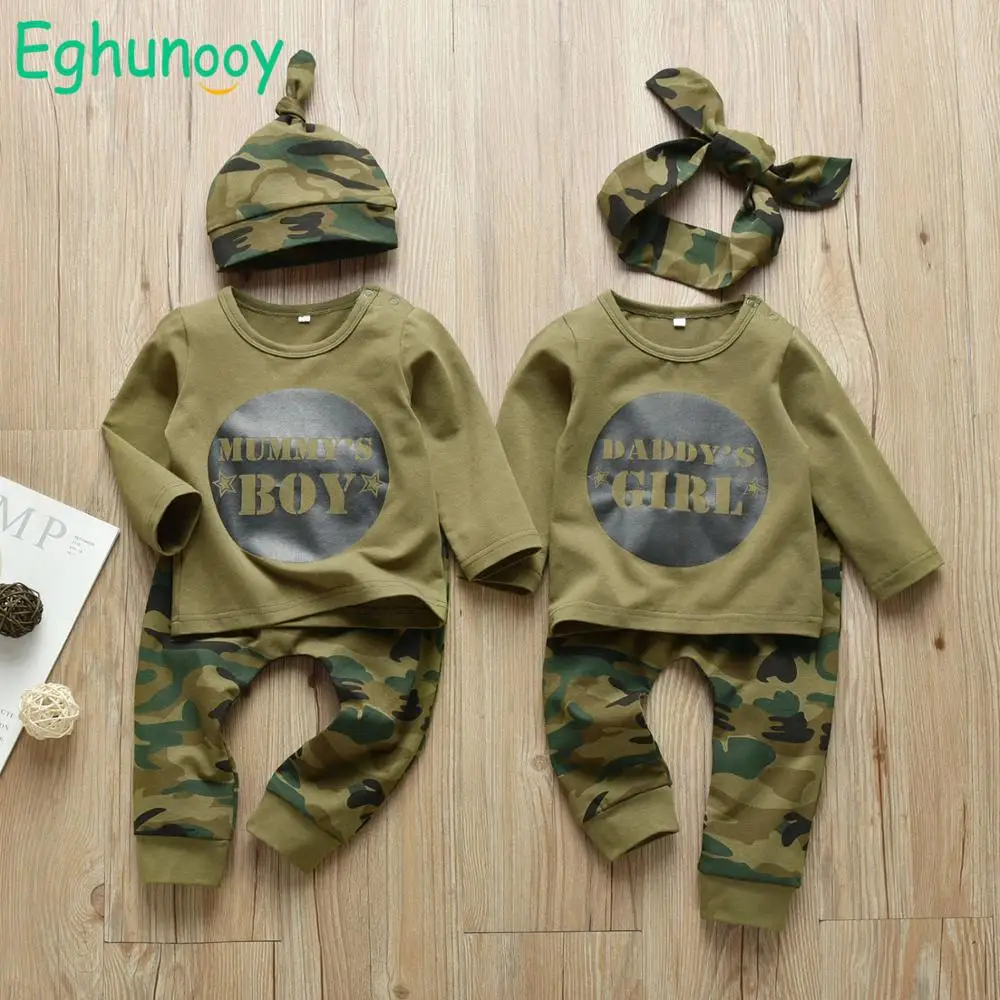 T-Shirt Suit Toddler Clothing Newborn Infant Baby-Boys-Girls Daddy/mummy Pants Outfits-Set