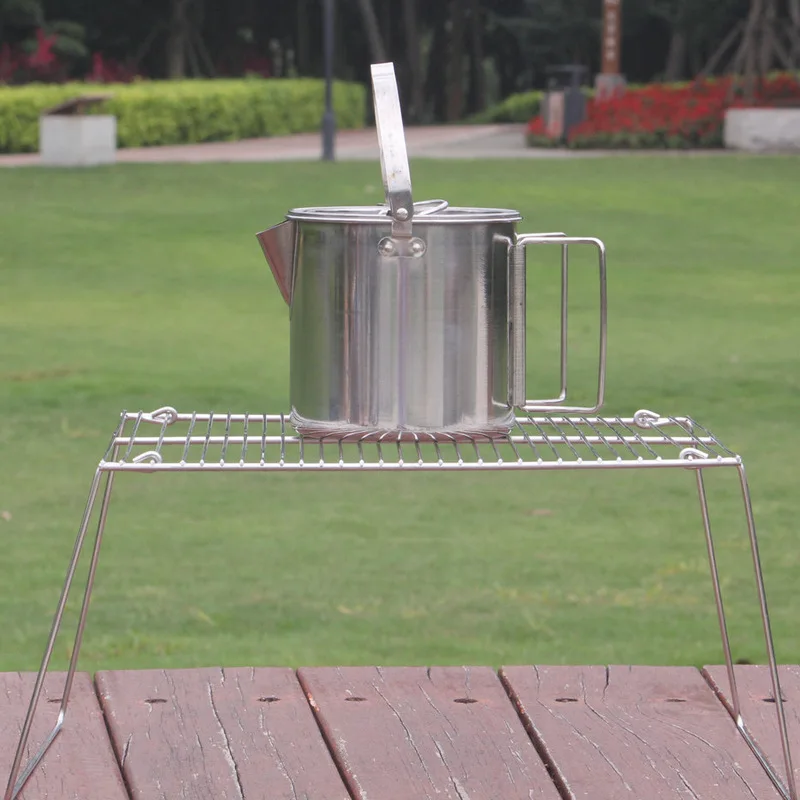 

Outdoor Camping Mini Simple Folding Bracket Stove Rack Ultra Light Portable Baking Rack BarbecueStainless Steel Pot Grill Head