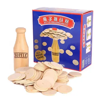 

Wooden Bottle Stacking Challenge Balance Training Adult Children'S Educational Toy Bottle Stacking Game