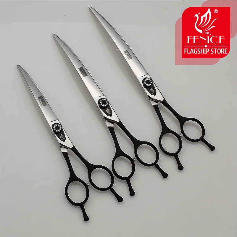 

Fenice Left Right Hand Professional Pet Grooming Scissors Up&Down Dogs Curved Scissors Shears 7/7.5/8.0inch tesoura cachorro